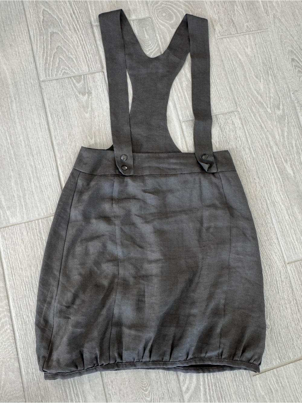 SARAH PACINI Gray Pinafore Bubble Hem Sculptural Avant-Garde Lagenlook GUC - Picture 9 of 9